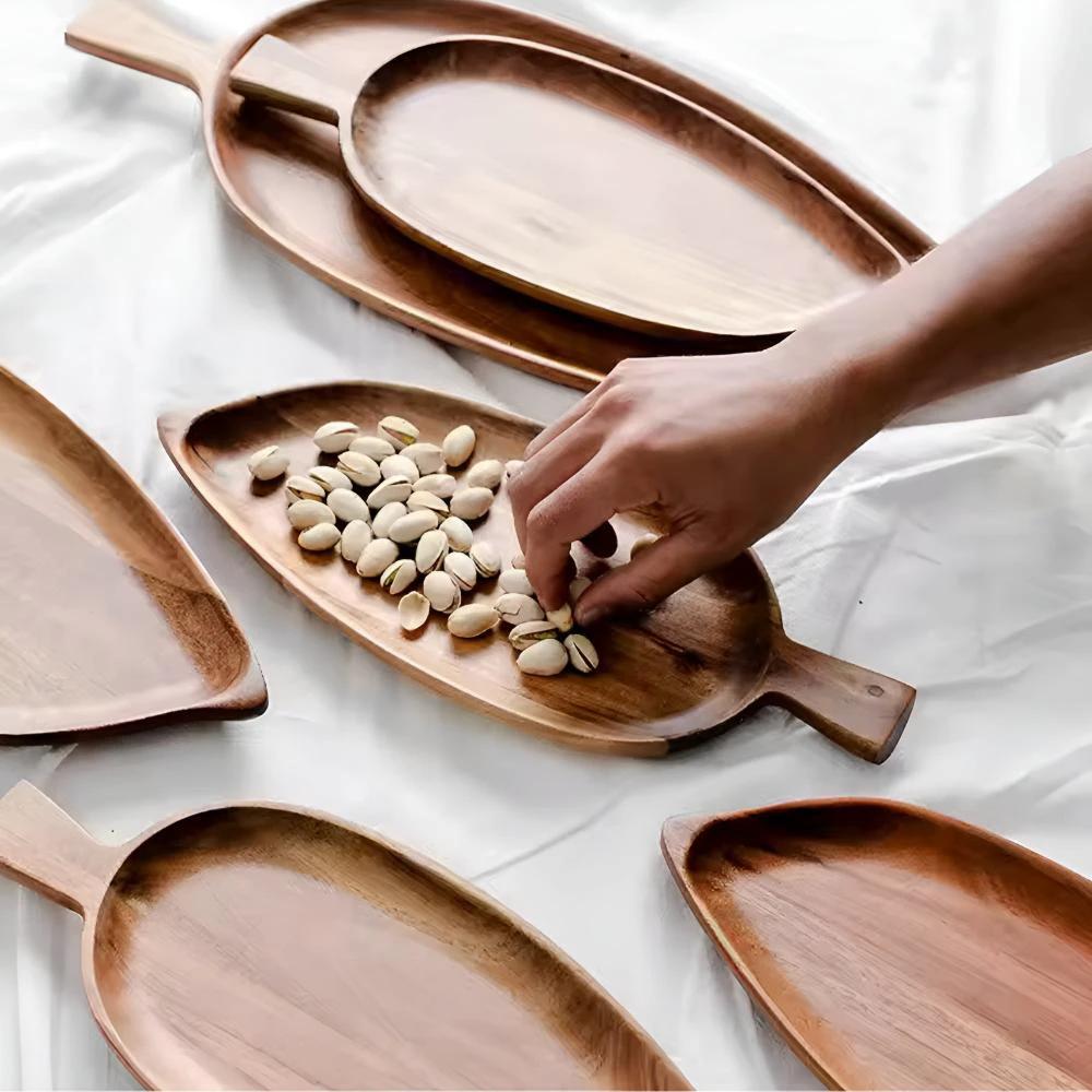 Leaf-Shaped Wooden Serving Plate by Casa & Beyond