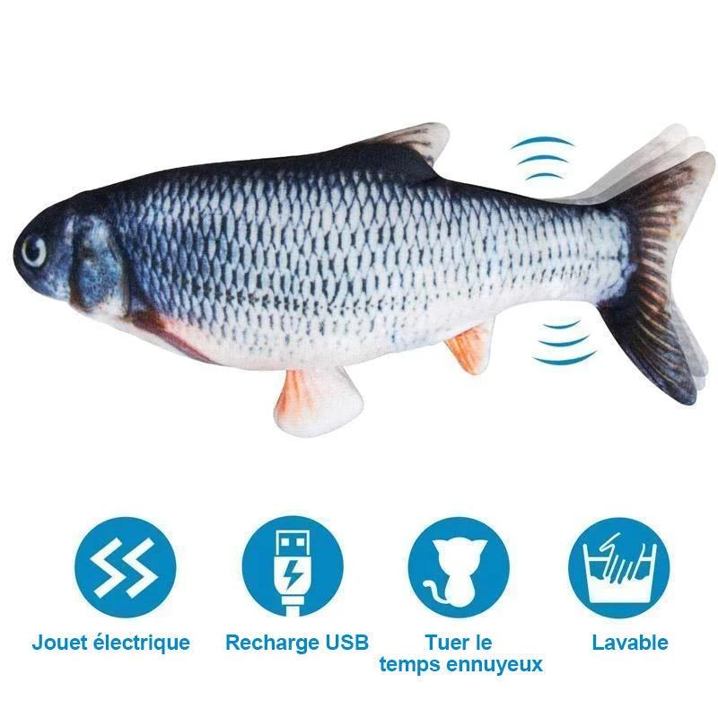 USB rechargeable simulation fishing toy for cats by Bowlift