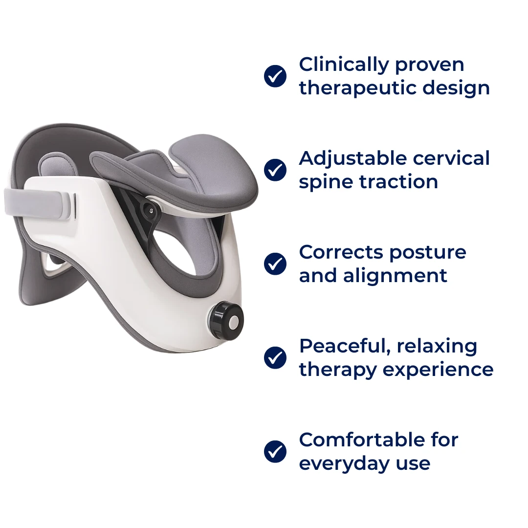 Instant Neck Pain Relief – Adjustable Inflatable Cushion – Improves Posture – Home & Office Use Bowlift by Bowlift