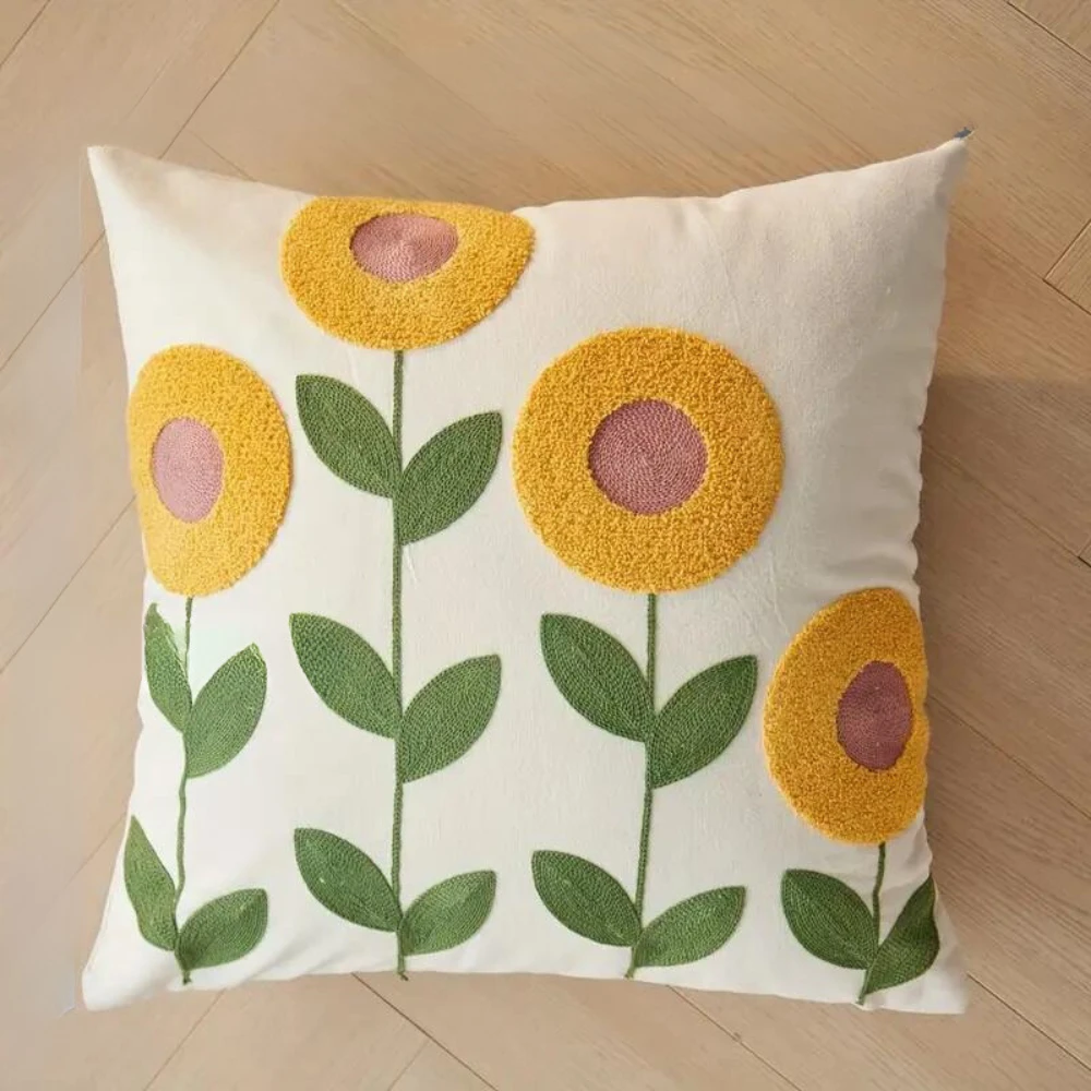 Elegant Plant Patterned Cushion Cover by Casa & Beyond