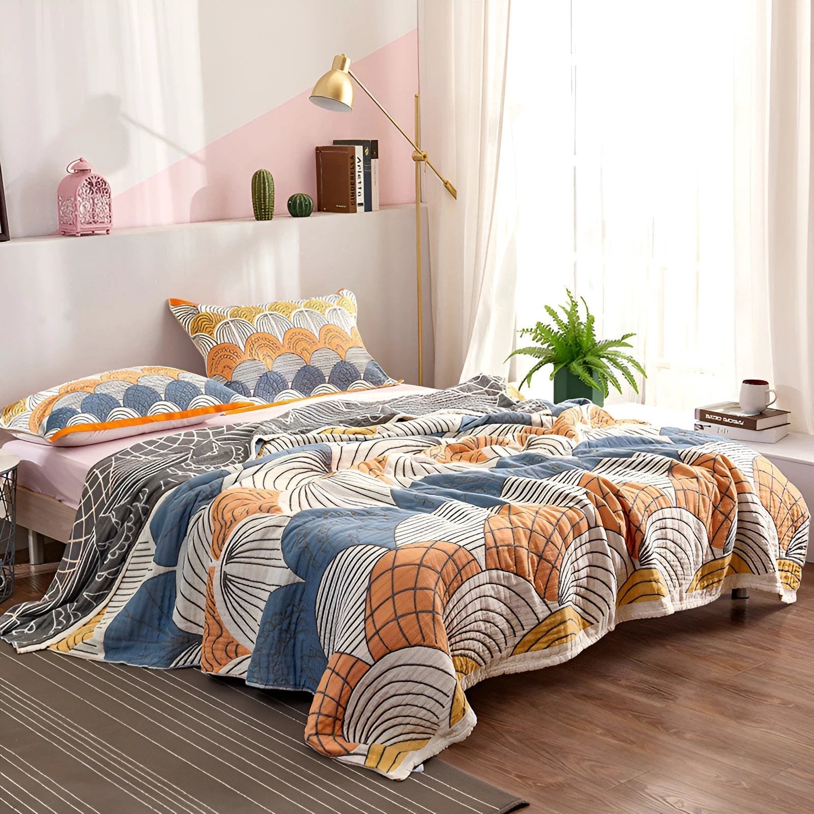 Scallop-Pattern Cotton Blanket by Casa & Beyond
