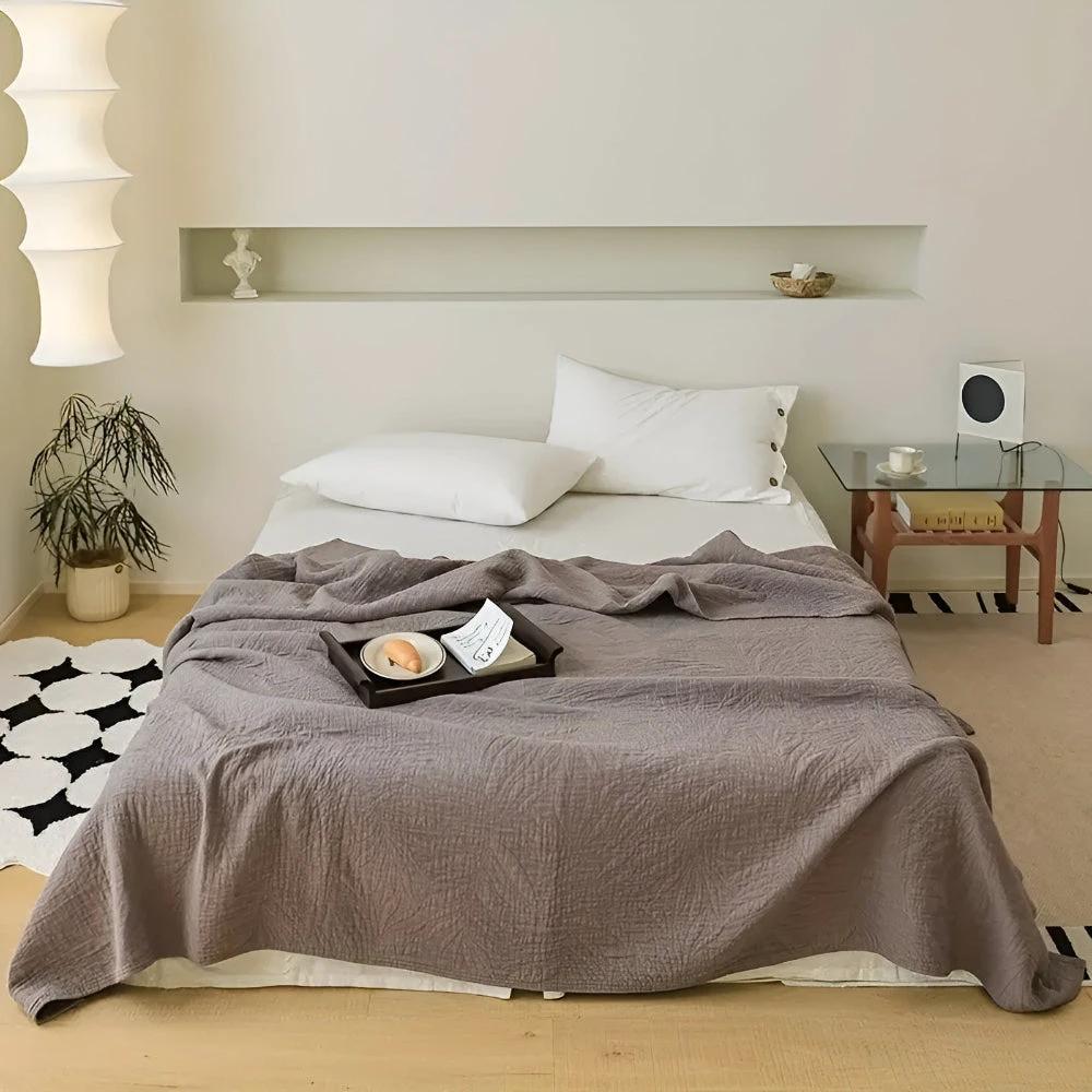 Soft Leaf Cotton Blanket by Casa & Beyond