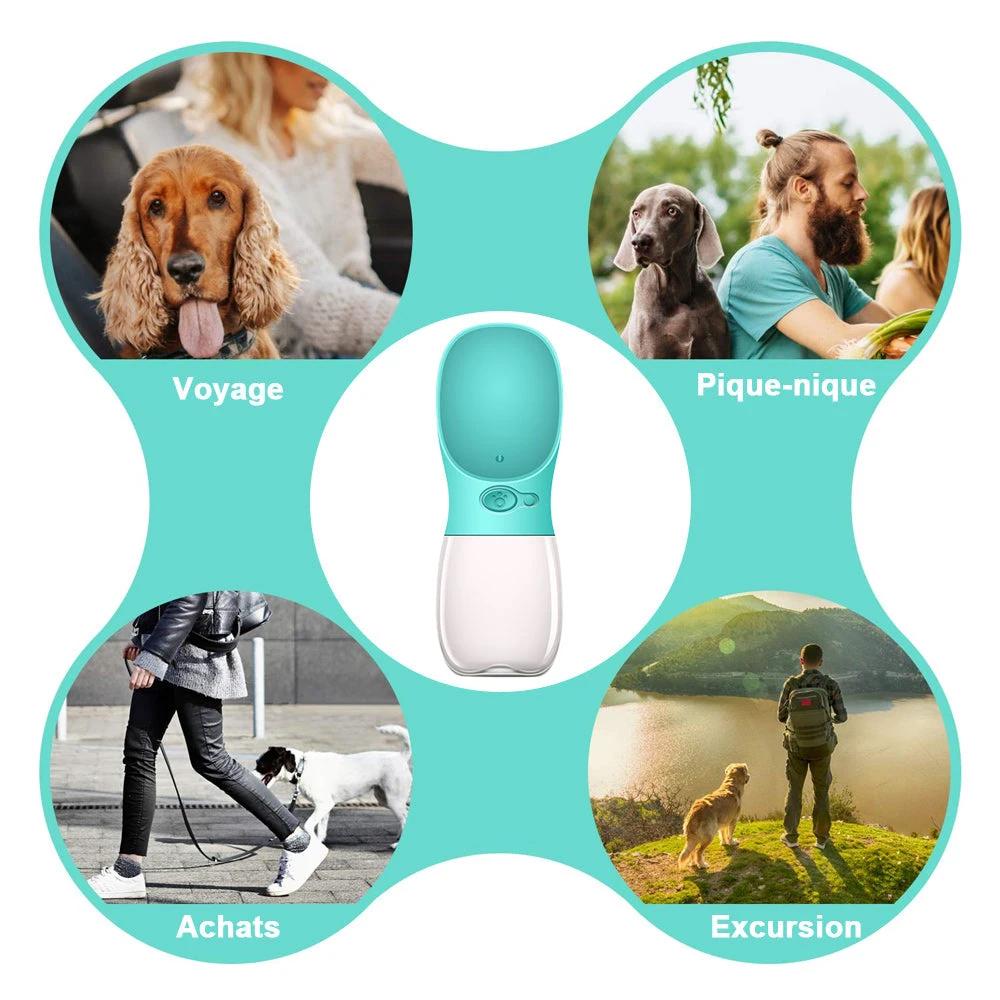 Portable water bottle for pets outdoors by Bowlift