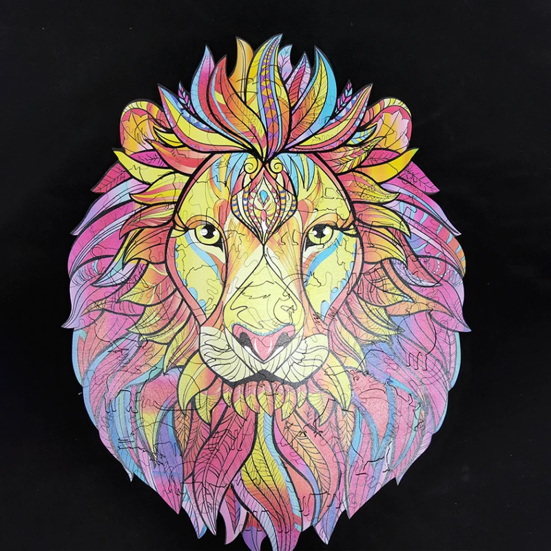 Wooden Lion Puzzle by Bowlift