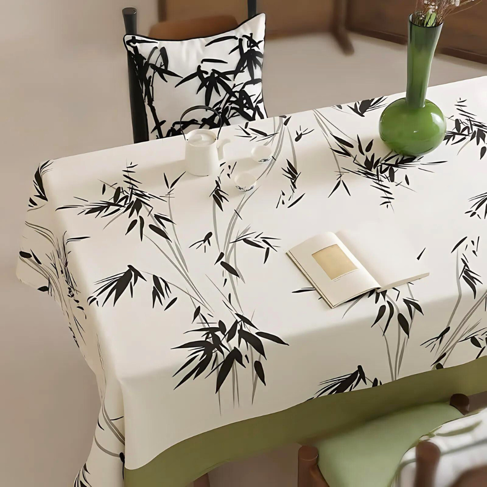 Elegant Pastoral Bamboo Zen Tablecloth by Casa & Beyond