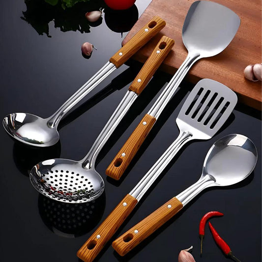Classic Stainless Steel Kitchen Utensil Set (5 Sets) by Casa & Beyond