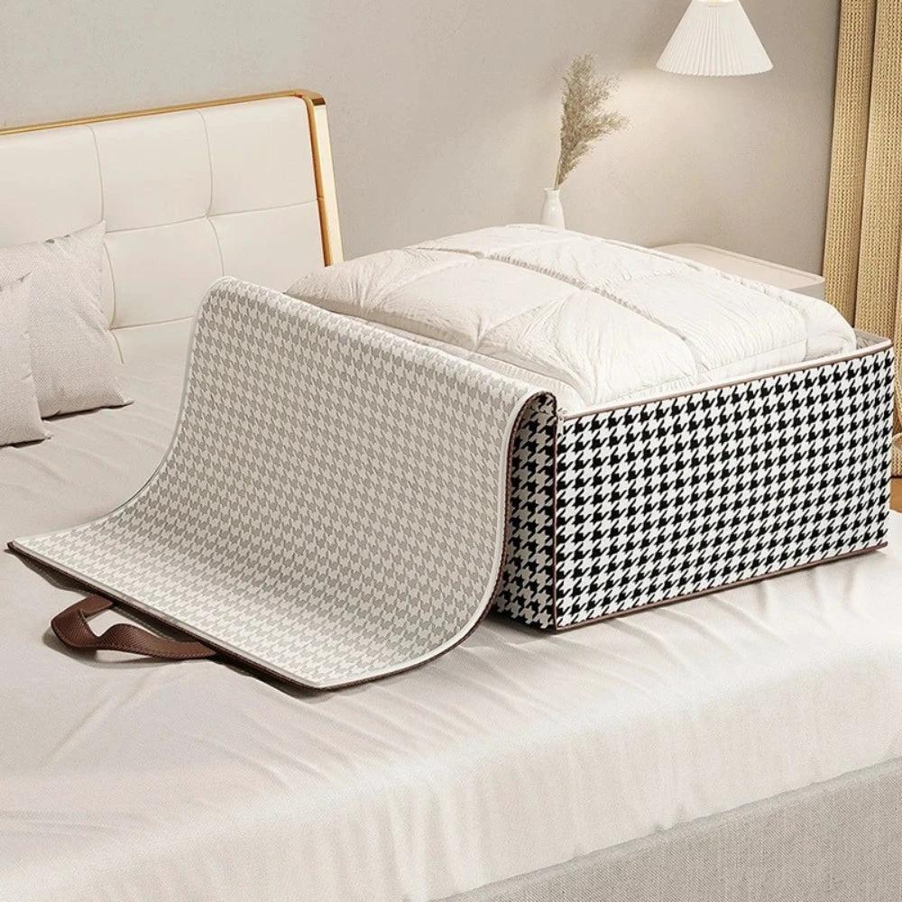 Durable Large Capacity Houndstooth Storage Suitcase by Casa & Beyond