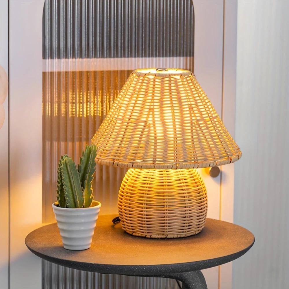 Noya Rattan Table Lamp Home Decor by Casa & Beyond