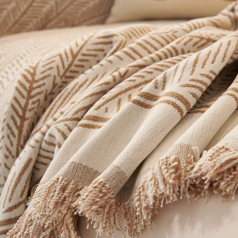 Leaf Pattern Luxury Sofa Cover by Casa & Beyond
