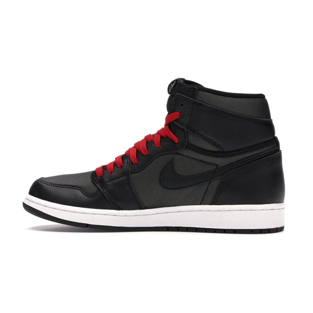 Air Jordan 1 Retro High Black Satin Gym Red by Air Jordan