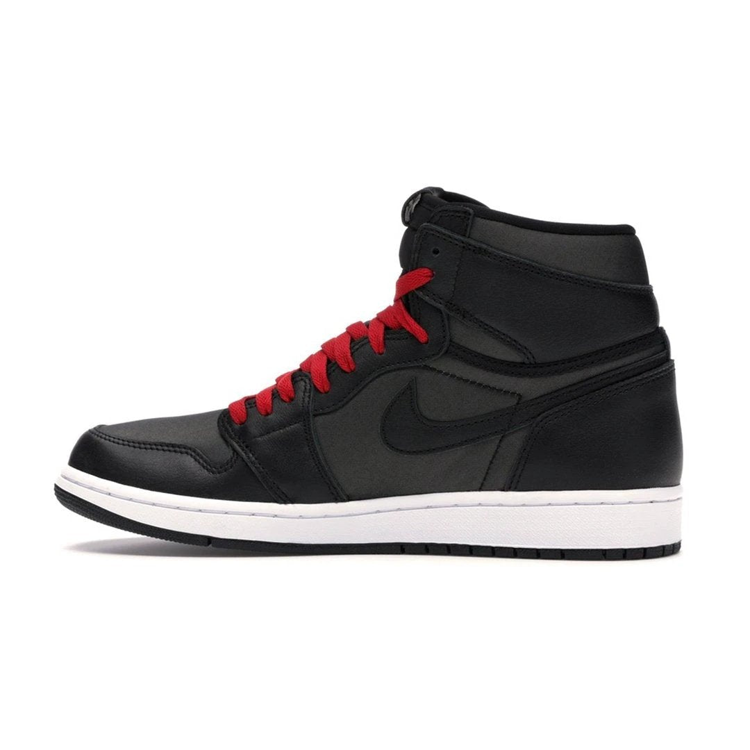 Air Jordan 1 Retro High Black Satin Gym Red by Air Jordan