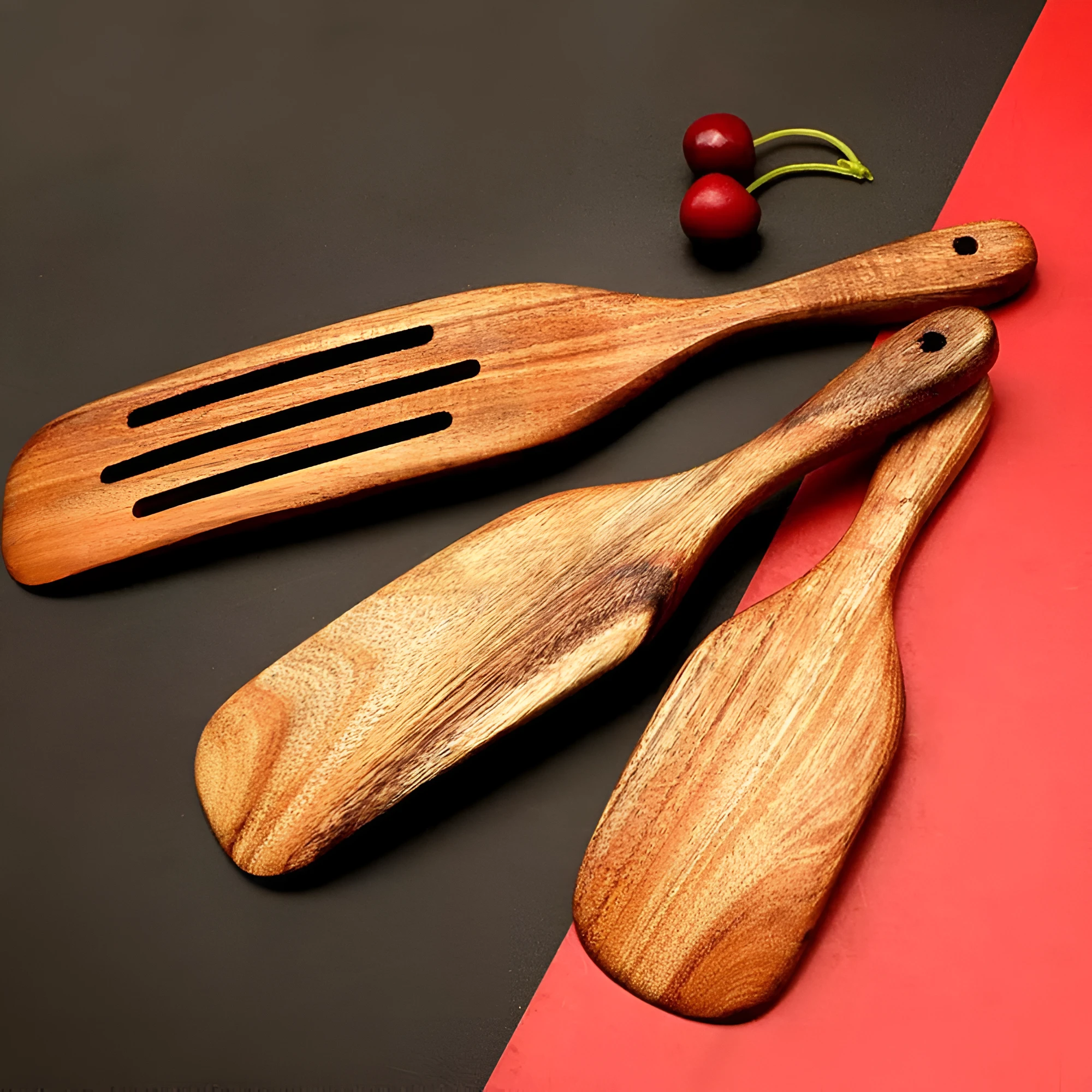Non-Stick Wooden Spatula Set by Casa & Beyond