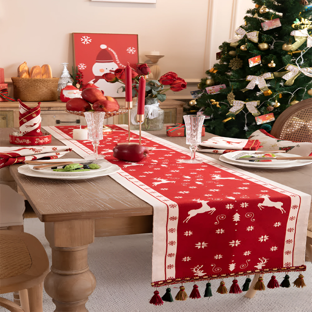 Luxe Merry Tasseled Runner Cloth by Casa & Beyond