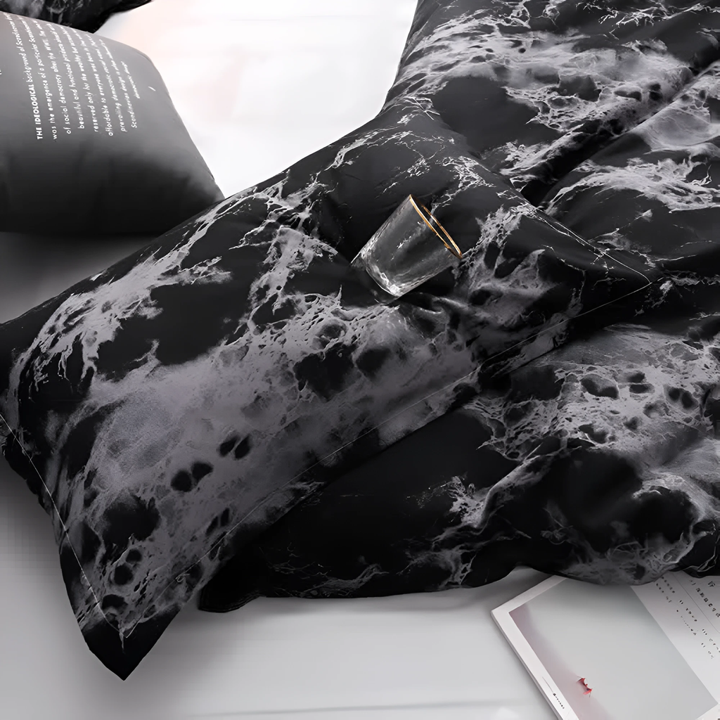 Luxe Black Marble | 3pcs Duvet Cover Sets by Casa & Beyond