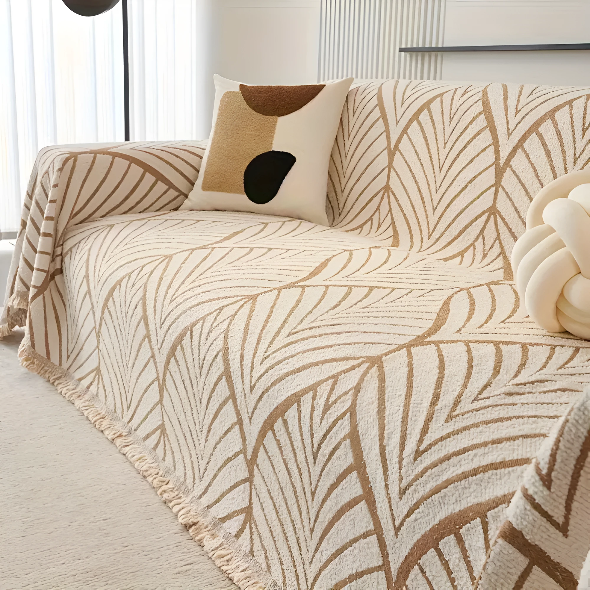 Modern Maple Leaf Sofa Cover by Casa & Beyond