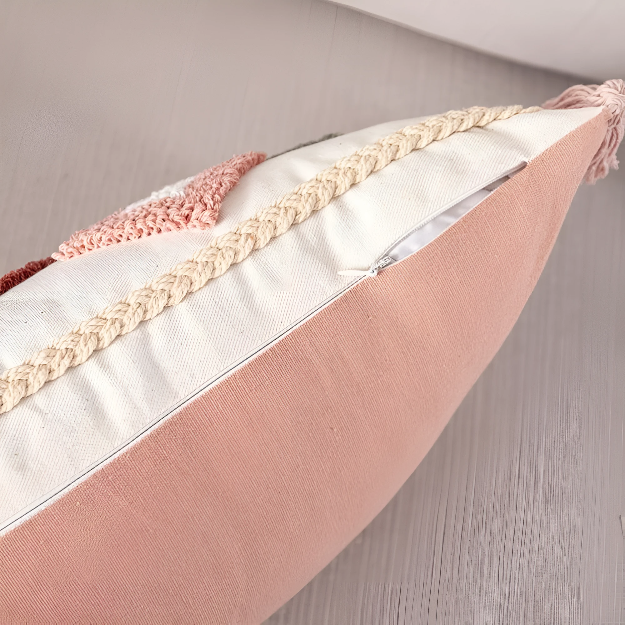Tufted Embroidered Boho Cushion Cover by Casa & Beyond