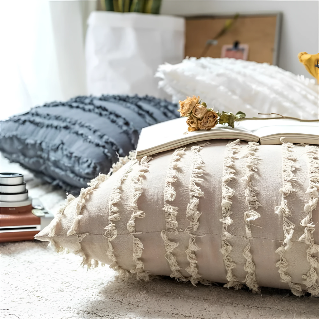 Bohemian Fringe Cushion Cover by Casa & Beyond