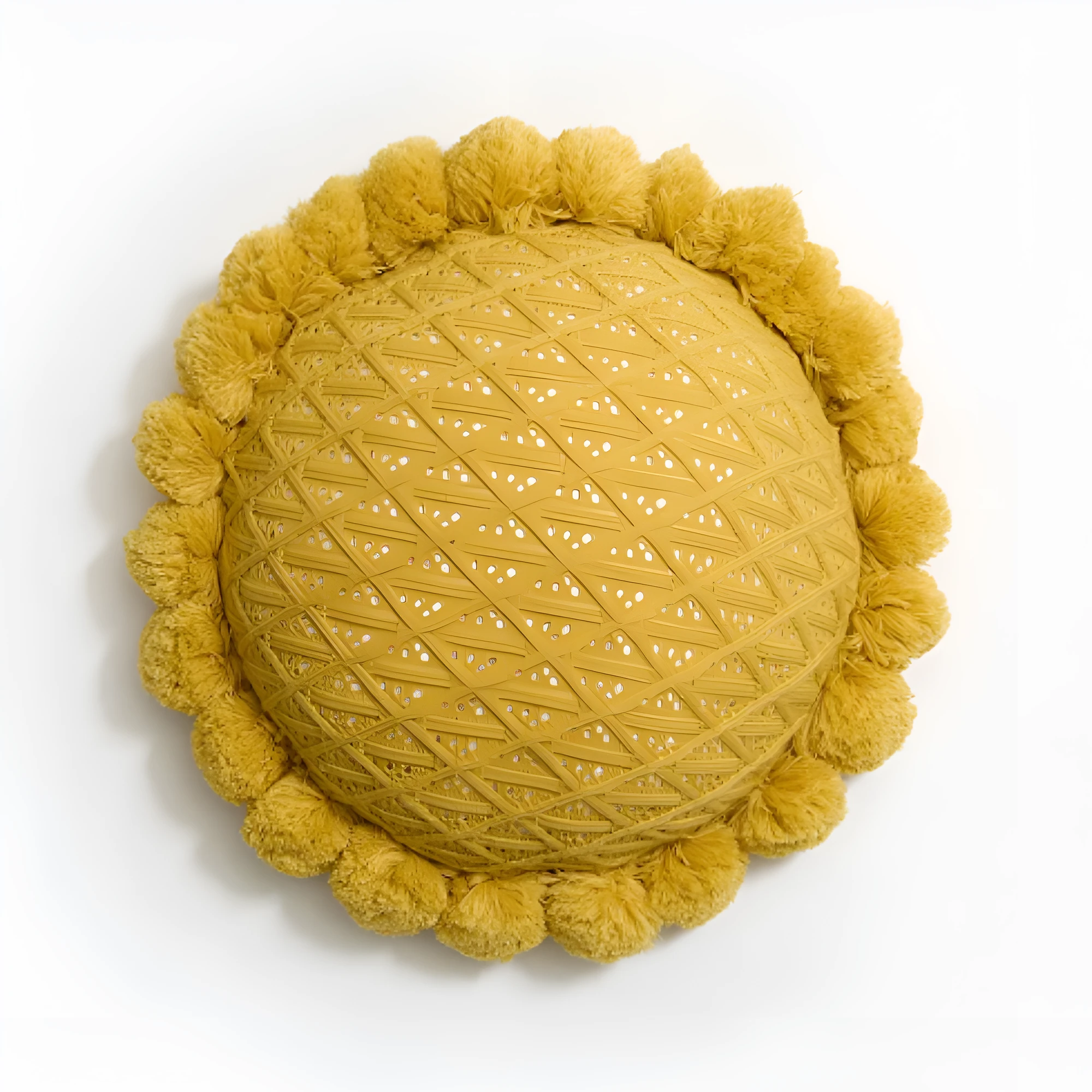Chic Sunflower Pom-Pom Cushion by Casa & Beyond