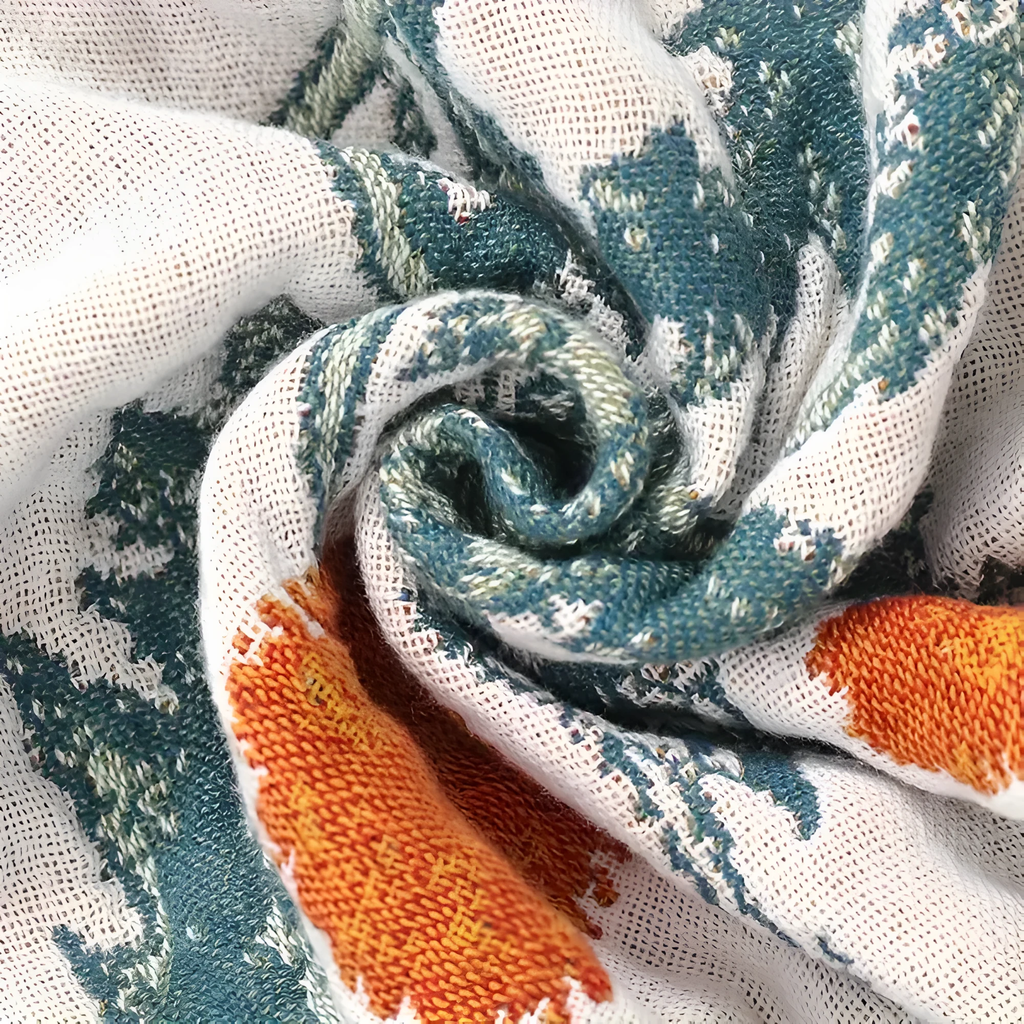 Farmhouse Floral Cotton Gauze Blanket by Casa & Beyond