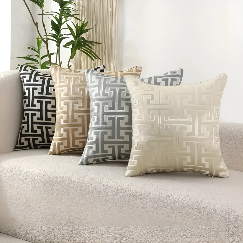 Geometric Jacquard Luxury Cushion Cover by Casa & Beyond