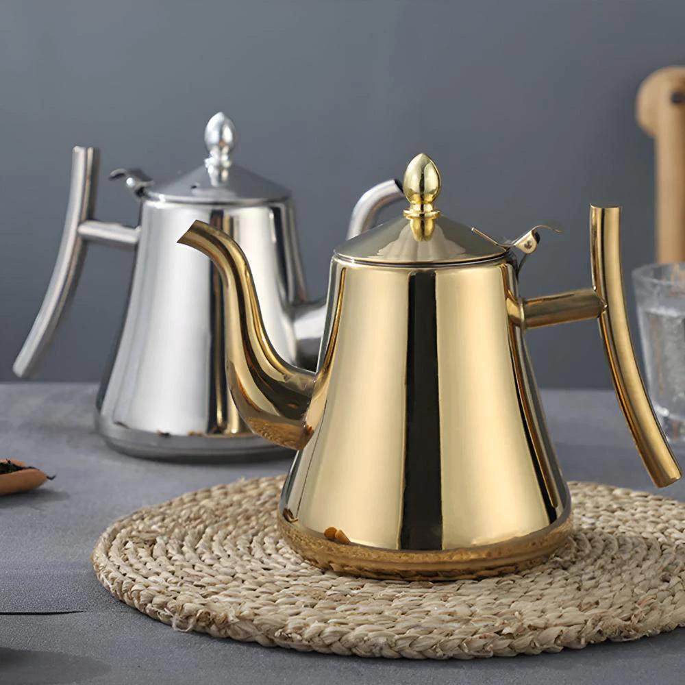 Stainless Steel Kettle with Built-in Filter by Casa & Beyond