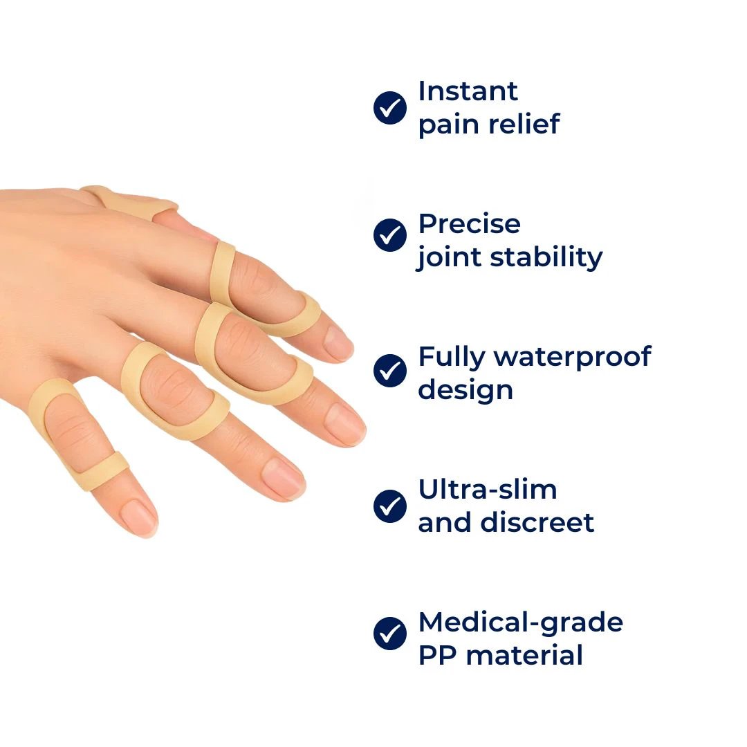 8 Ring Splint – Pain-Relief Stability – Waterproof Plastic – Daily Wear for Finger Strain Bowlift by Bowlift