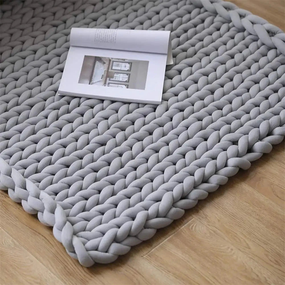 Chunky Knit Throw Handmade Weighted Blanket - SUPER COZY & CALMING BLANKET Bowlift by Bowlift