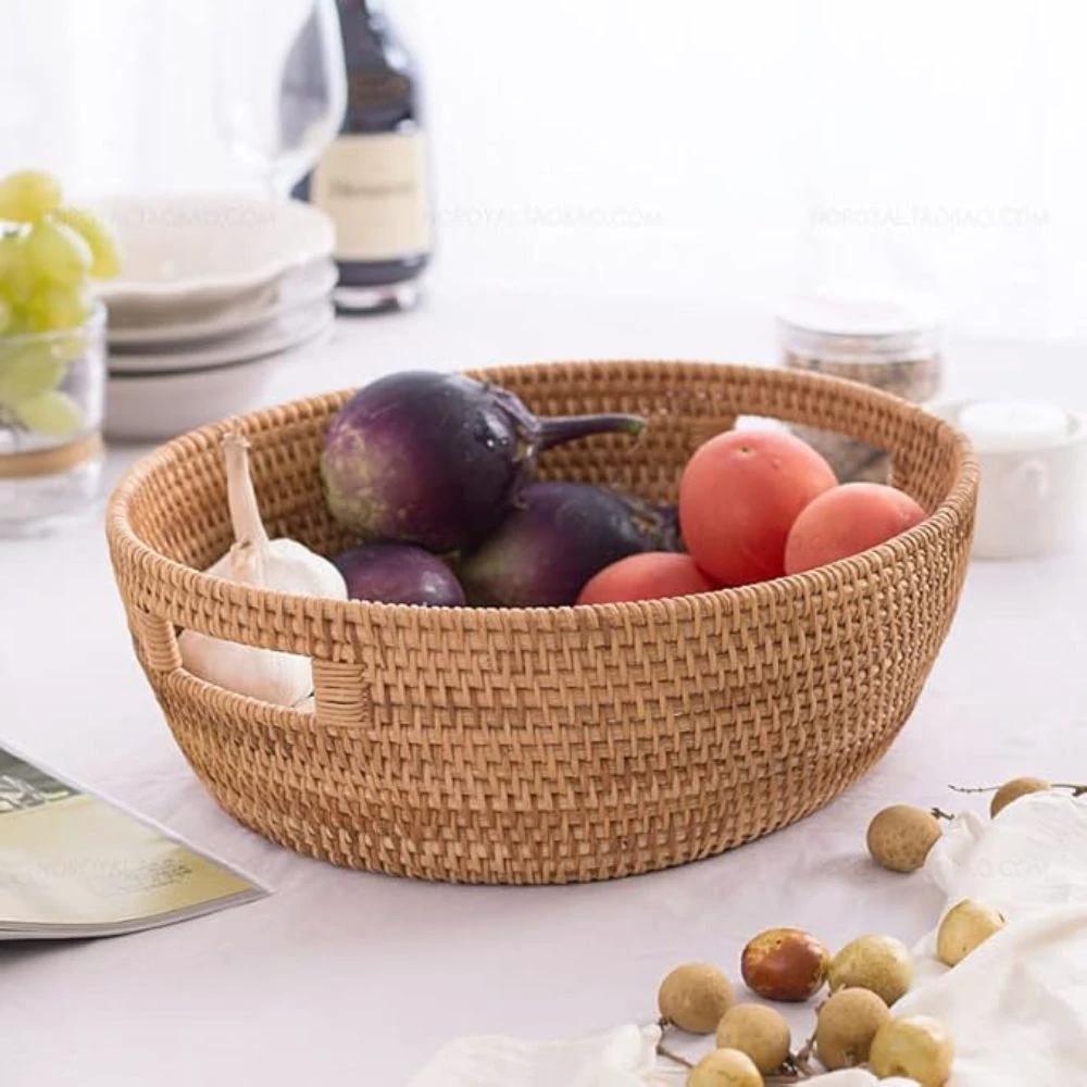 Artisanal Woven Rattan Oval Tray by Casa & Beyond