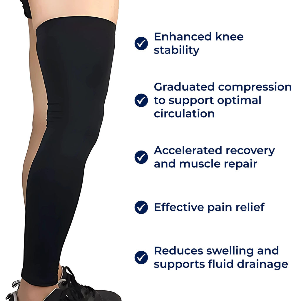 FlexiRelief | Full Leg Compression Sleeve – Knee Support – Graduated Pressure – Pain Relief – Recovery – Swelling Reduction Bowlift by Bowlift