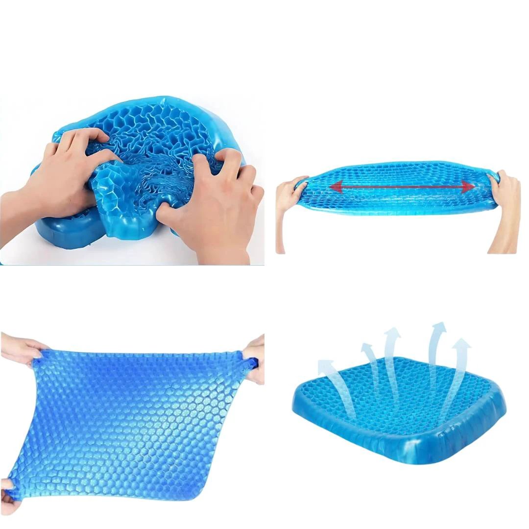ComfortGel Orthopedic Gel Seat Cushion | Pressure Relief - Tailbone Pain - Lower Back Support - For Office Chair - Car - Wheelchair Use Bowlift by Bowlift