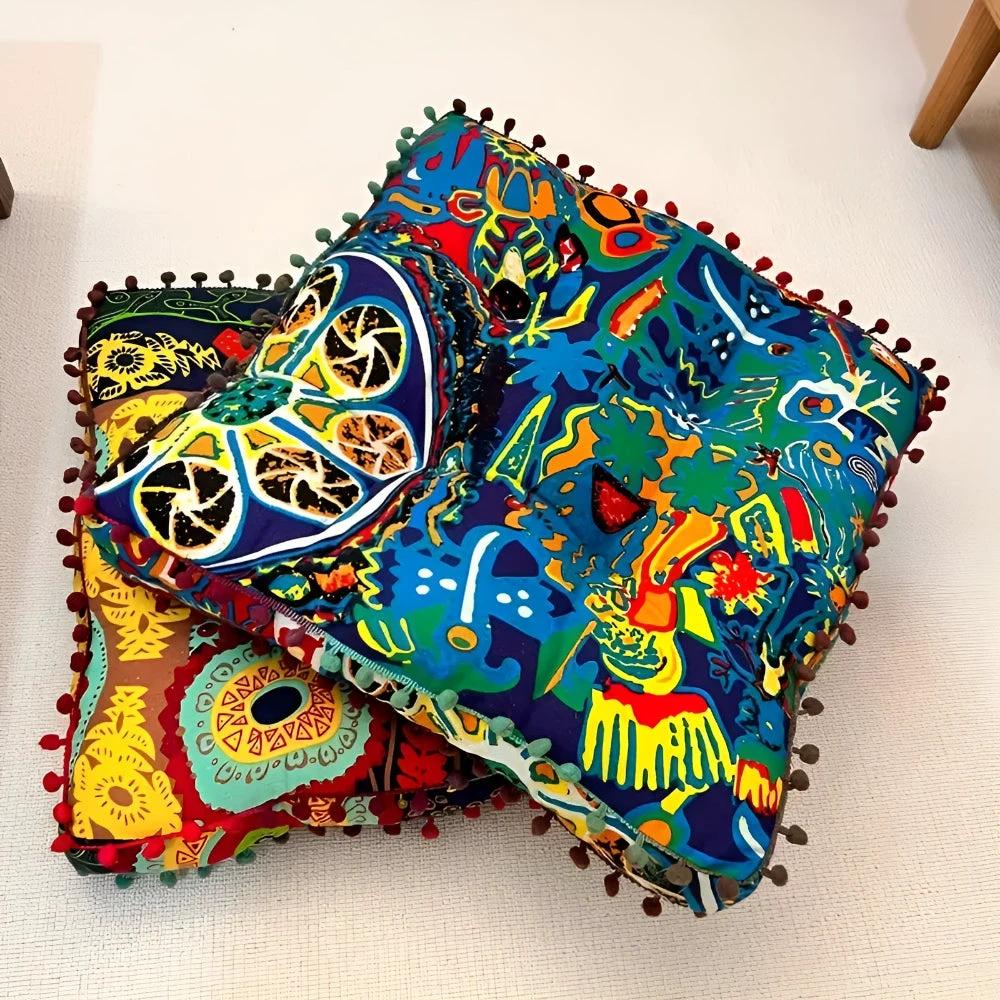 Boho Style Square Floor Cushion by Casa & Beyond