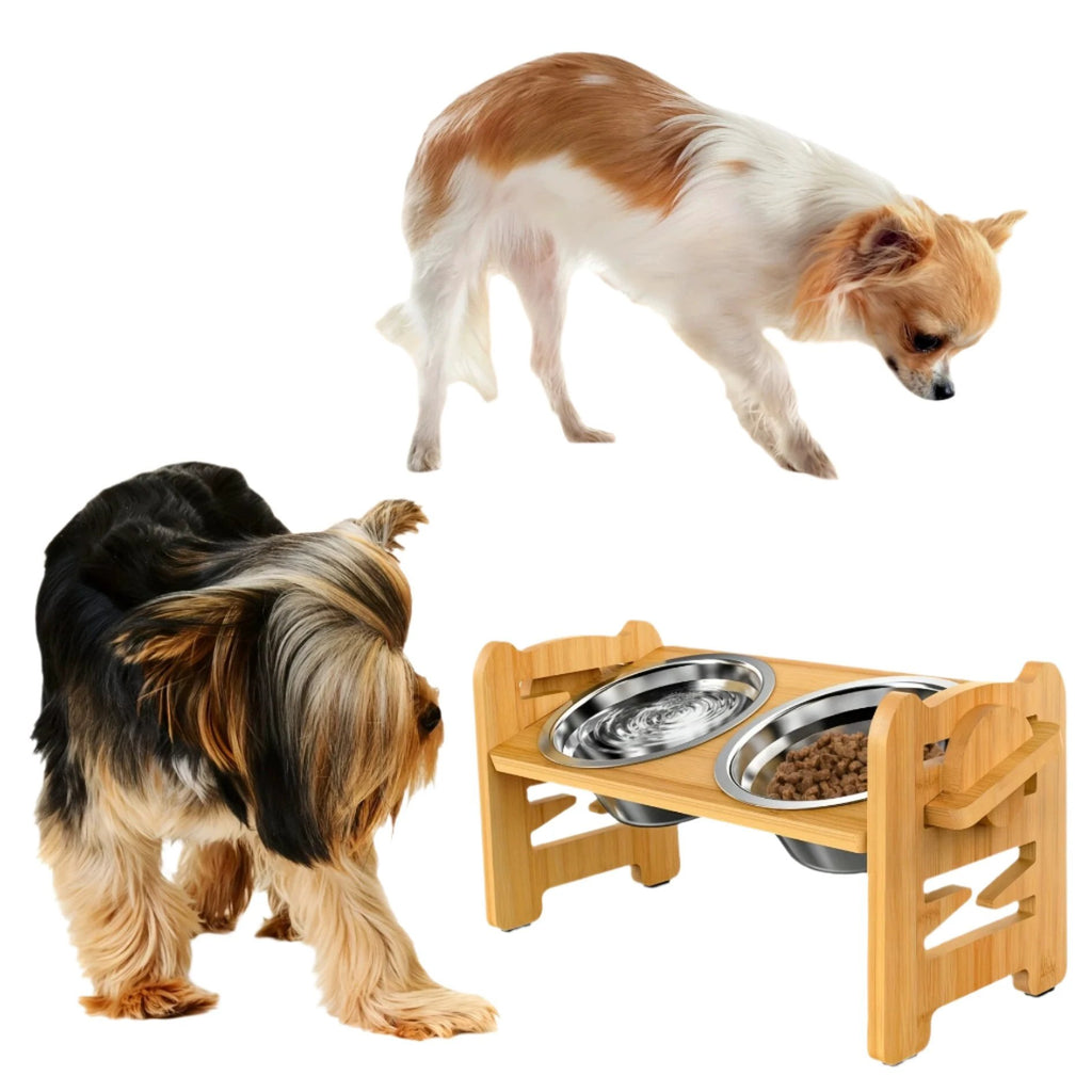 Elevated non-slip dog bowl stand with double bowls Bowlift by Bowlift