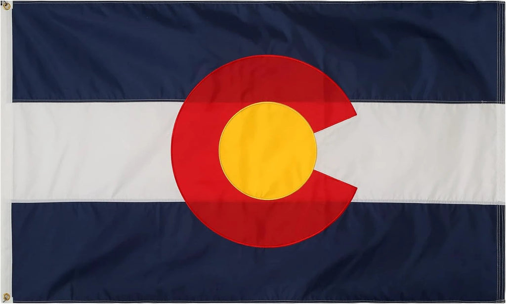 Colorado State Flag Car Window Flag of Colorado 11X18 Inch(28x46cm) 100% Polyester, Strong White Flagpole by flagsshop