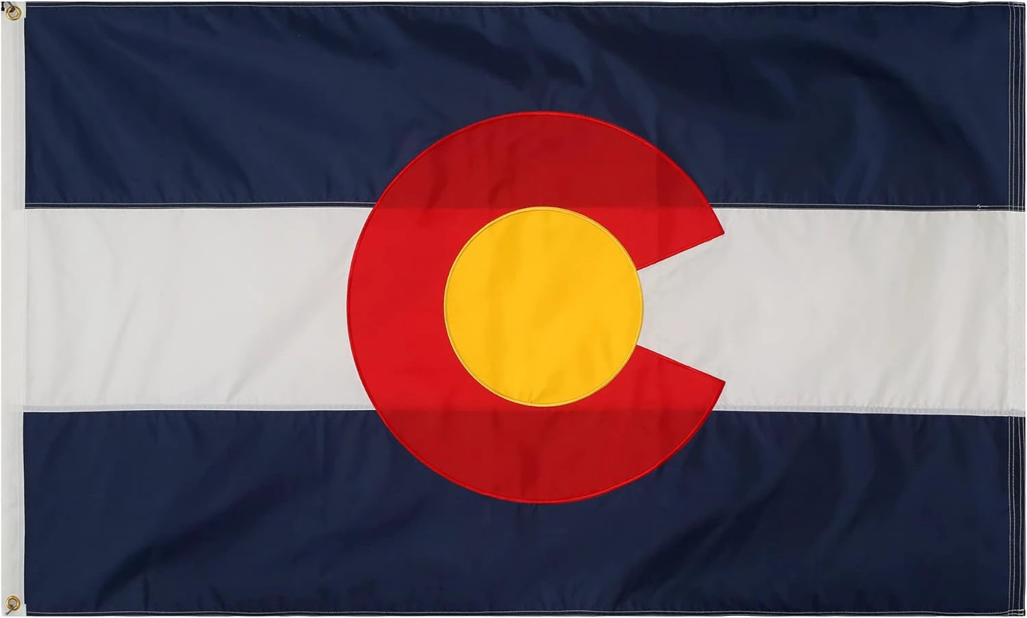 Colorado State Flag Car Window Flag of Colorado 11X18 Inch(28x46cm) 100% Polyester, Strong White Flagpole by flagsshop