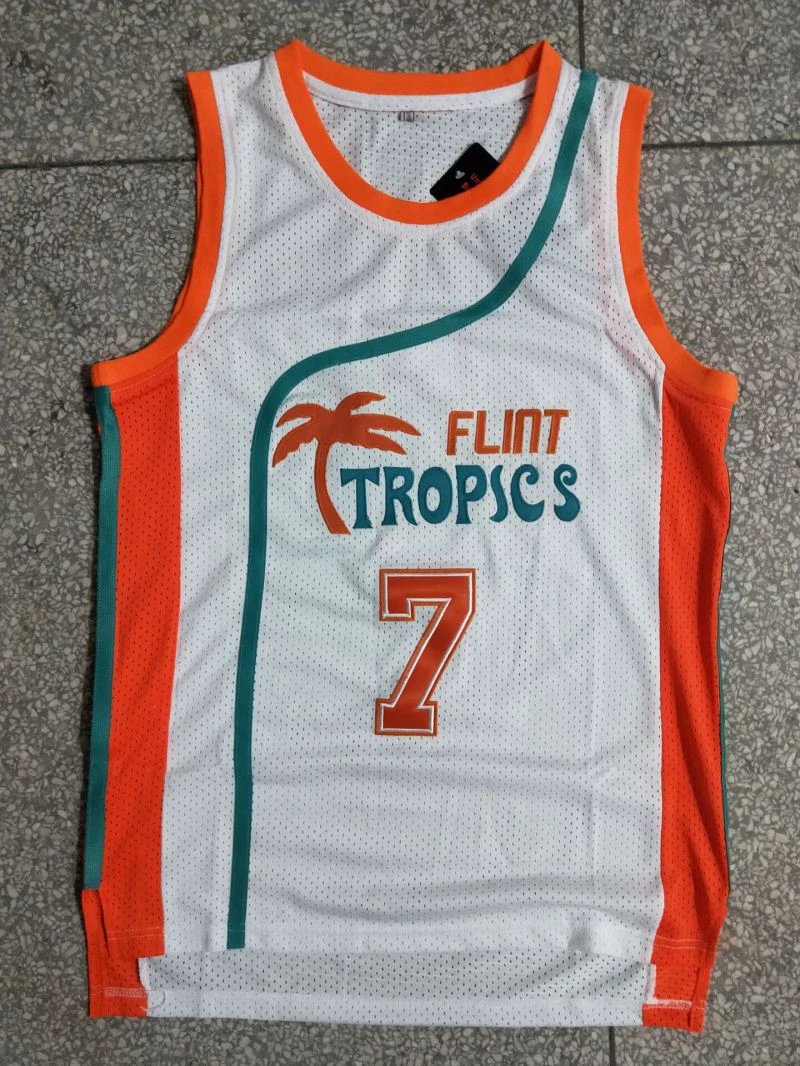 Semi Pro Flint Tropics #7 Coffee Black Movie Basketball Jersey White by My store basketball