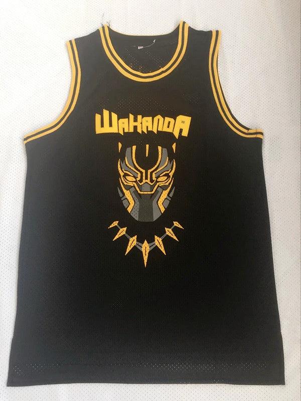 Erik Killmonger Basketball Jersey #1 Black Panther Movie Black by My store basketball