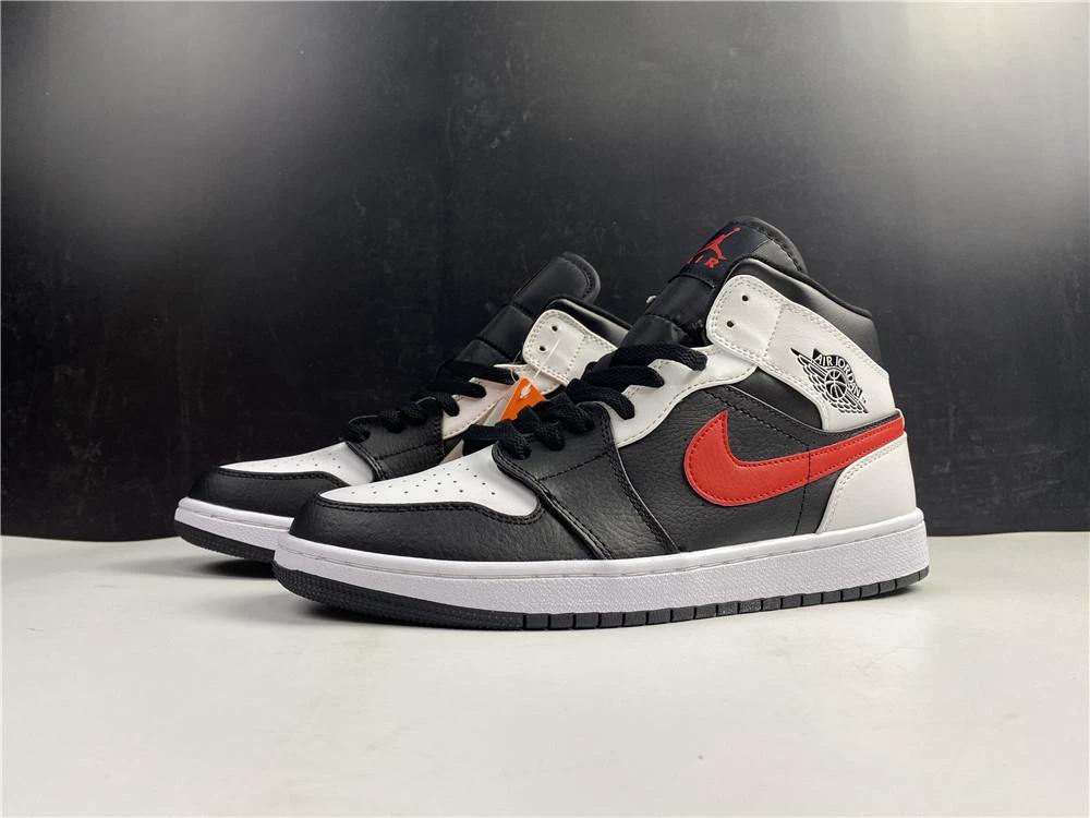 Air Jordan 1 Mid Black Chile Red White by Air Jordan