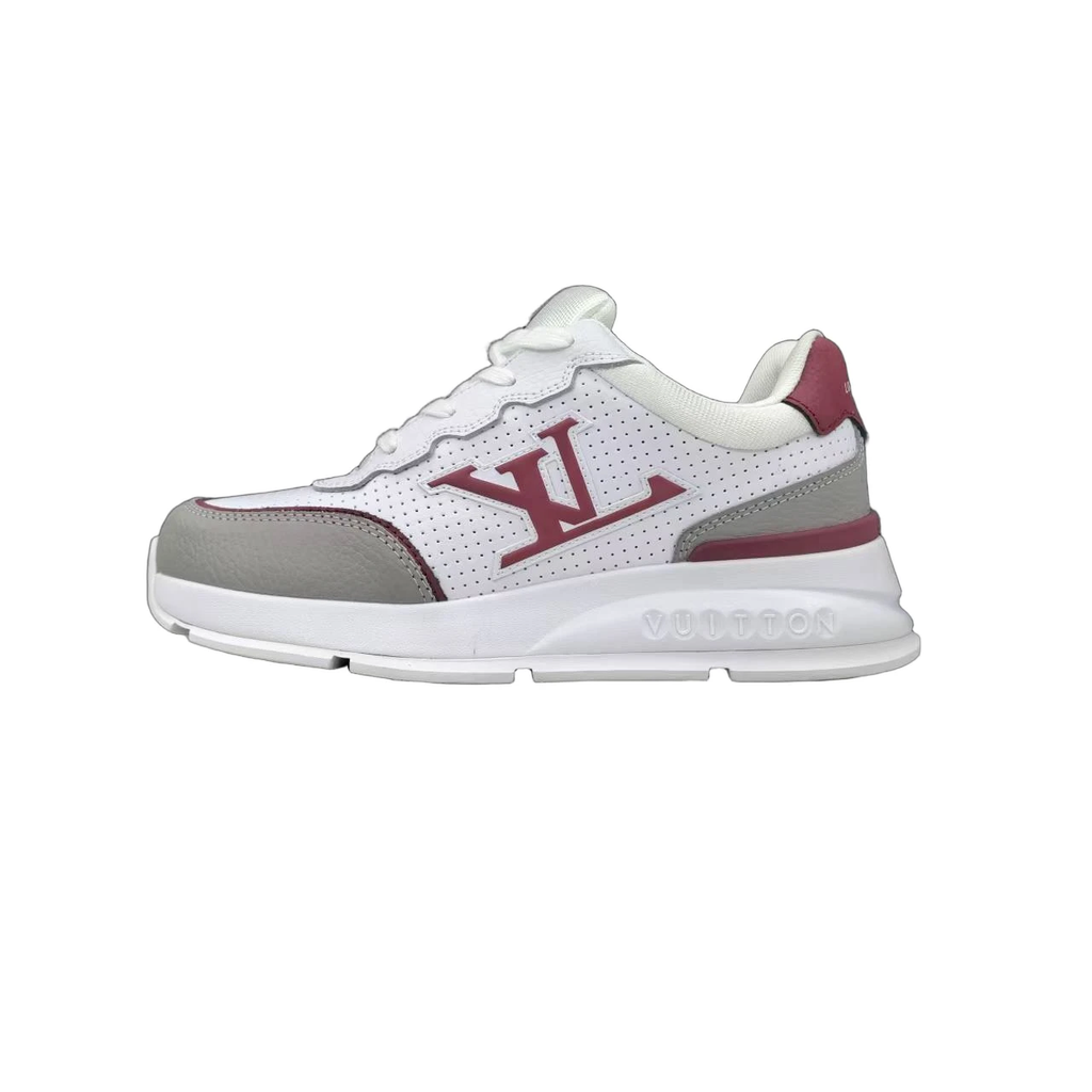 Luxury Lou Paris Classic Trainers White Grey Burgundy Shoes Sneakers by Air Jordan