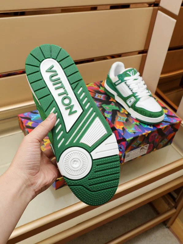 Luxury Virgil Trainer Sneakers Shoes Signature Green Monogram by Air Jordan