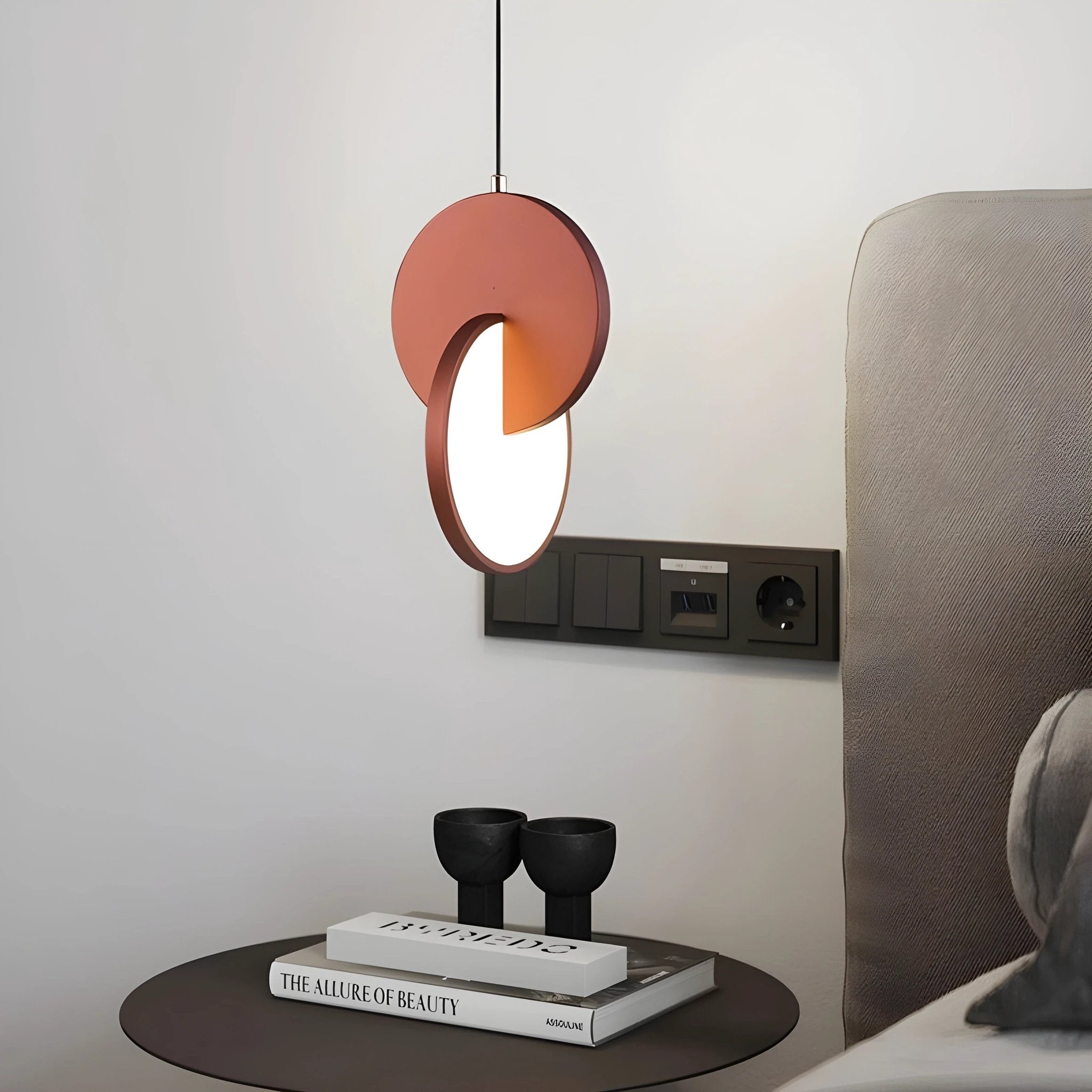 Modern Scandinavian LED Pendant Lamp with Round Frame and Warm Glow Bowlift by Bowlift