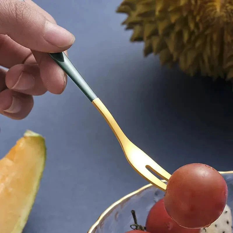 7pcs Stainless Steel Fruit Fork Dessert Cake Forks Salad Fork by Bowlift