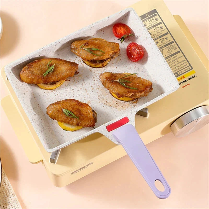 8" Aluminum Square Non Stick Frying Pan Mini Pancake Kitchen Cookware by Bowlift