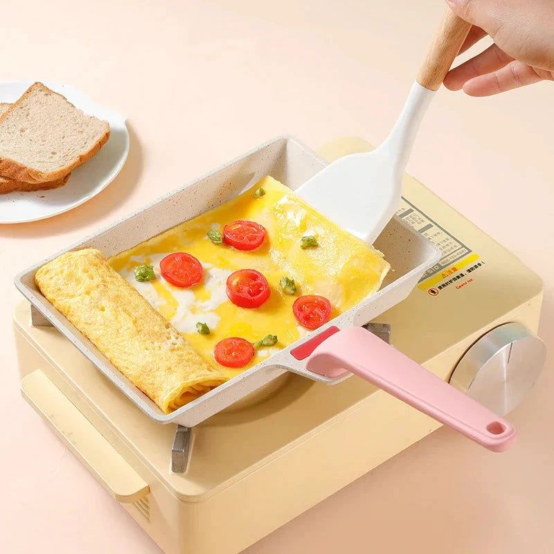 8" Aluminum Square Non Stick Frying Pan Mini Pancake Kitchen Cookware by Bowlift