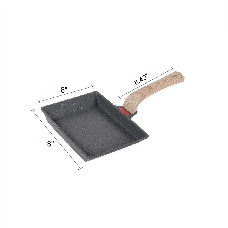 8" Aluminum Square Non Stick Frying Pan Mini Pancake Kitchen Cookware by Bowlift