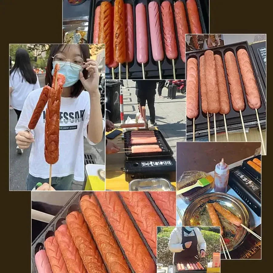 8-Slot Sausages Grill Plate Gas Sausages Machine Plate Sausages Grill by Bowlift