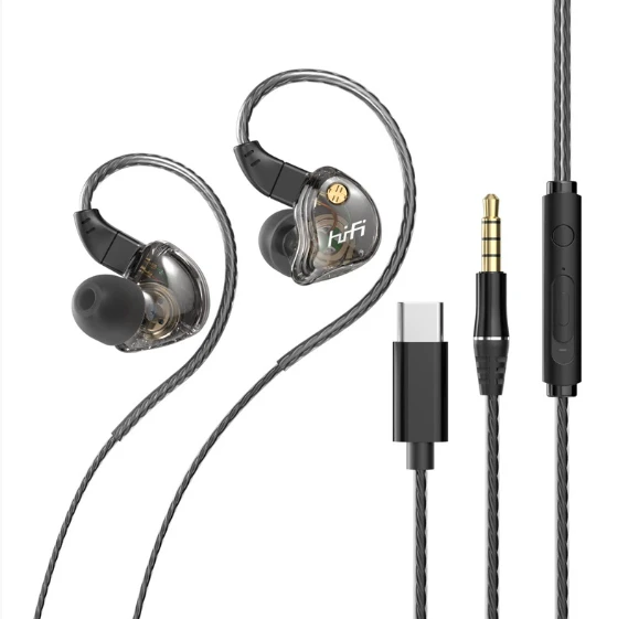 HiFi In-ear Headphones, with High-quality Sound, Changeable Cable Design, Mounting Ear Design & Ergonomics, for Sports, Study & More by BowLift