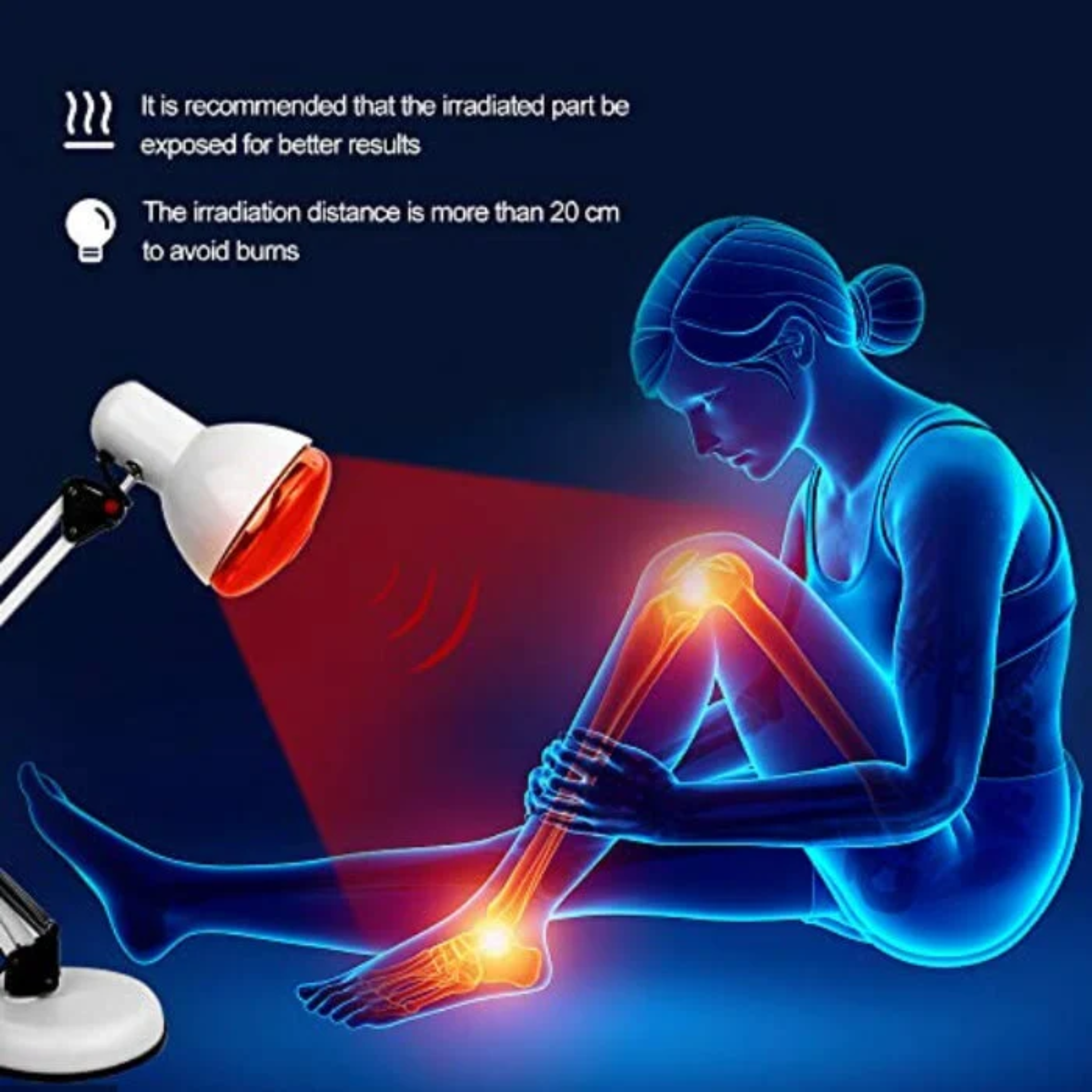 Red Light Therapy Lamp for Skin - Infrared Heating with Tripod Stand by BowLift