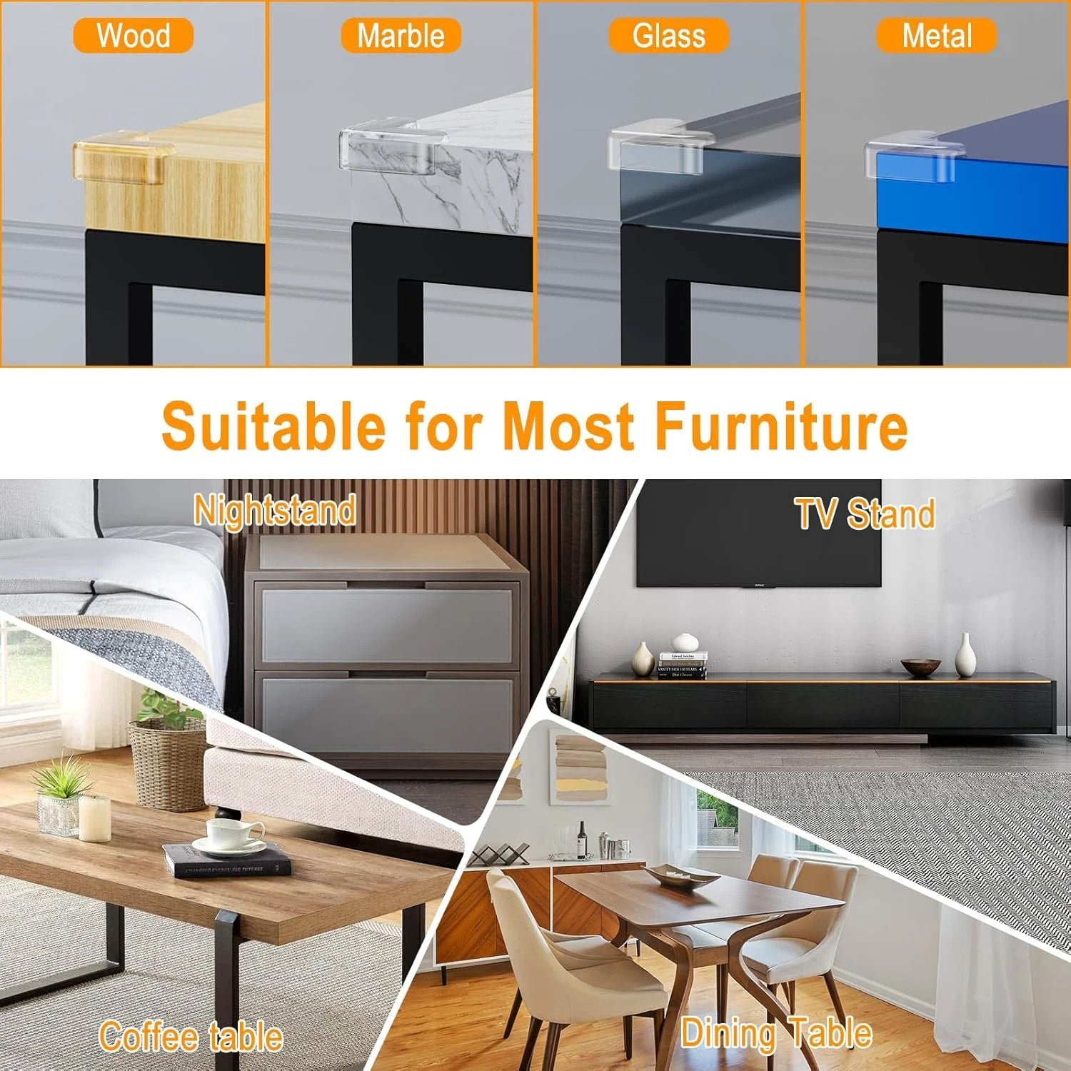 Corner Protectors for Kids, 16 Pack Pre-taped Table Corner Protectors for Baby by BowLift