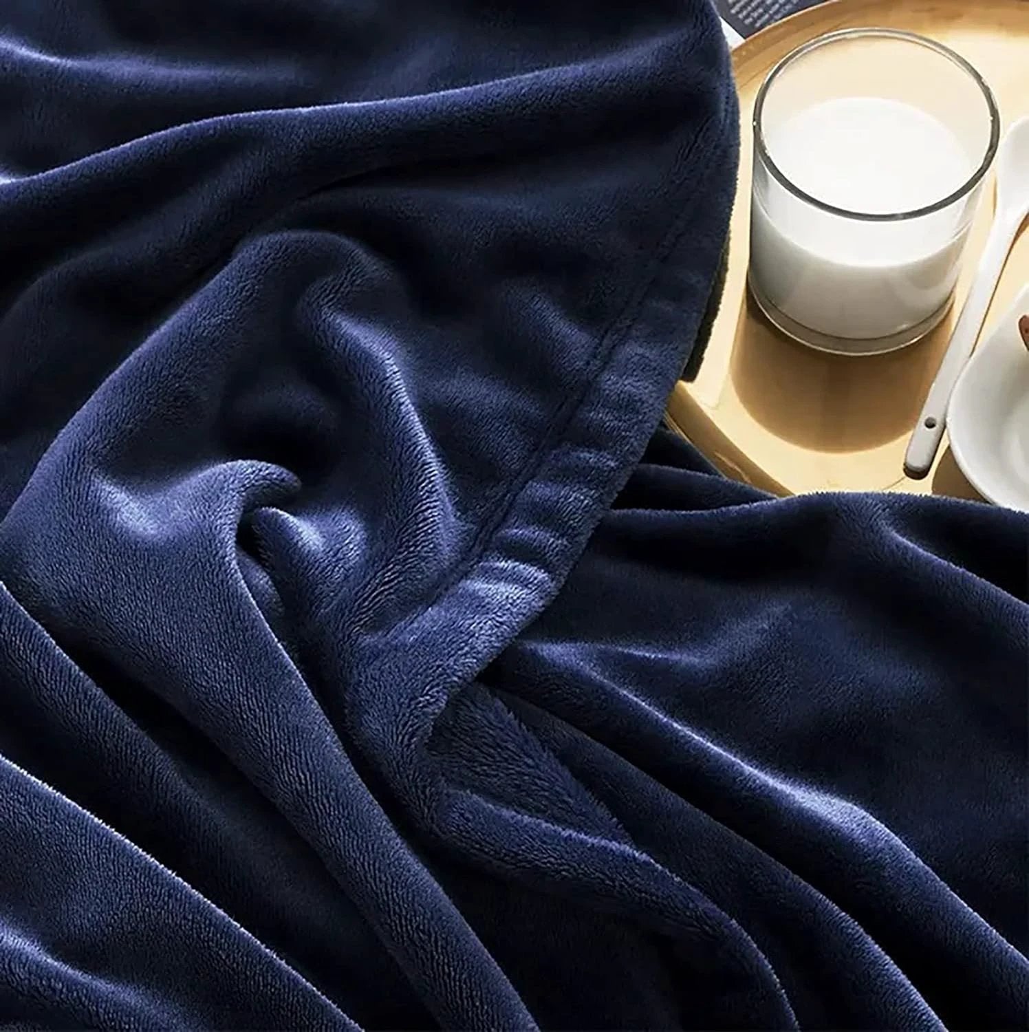 Fleece Large Sofa Throw Light Weight Faux Fur Blanket Bowlift by Bowlift