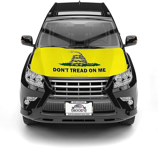 Don't Tread On Me Car Hood Cover Flag ,Engine Flag ,3.3X5ft/6X7FT, 100% Polyester Elastic Fabrics Can be Washed Suitable for large SUV and Pickup Trucks by flagsshop